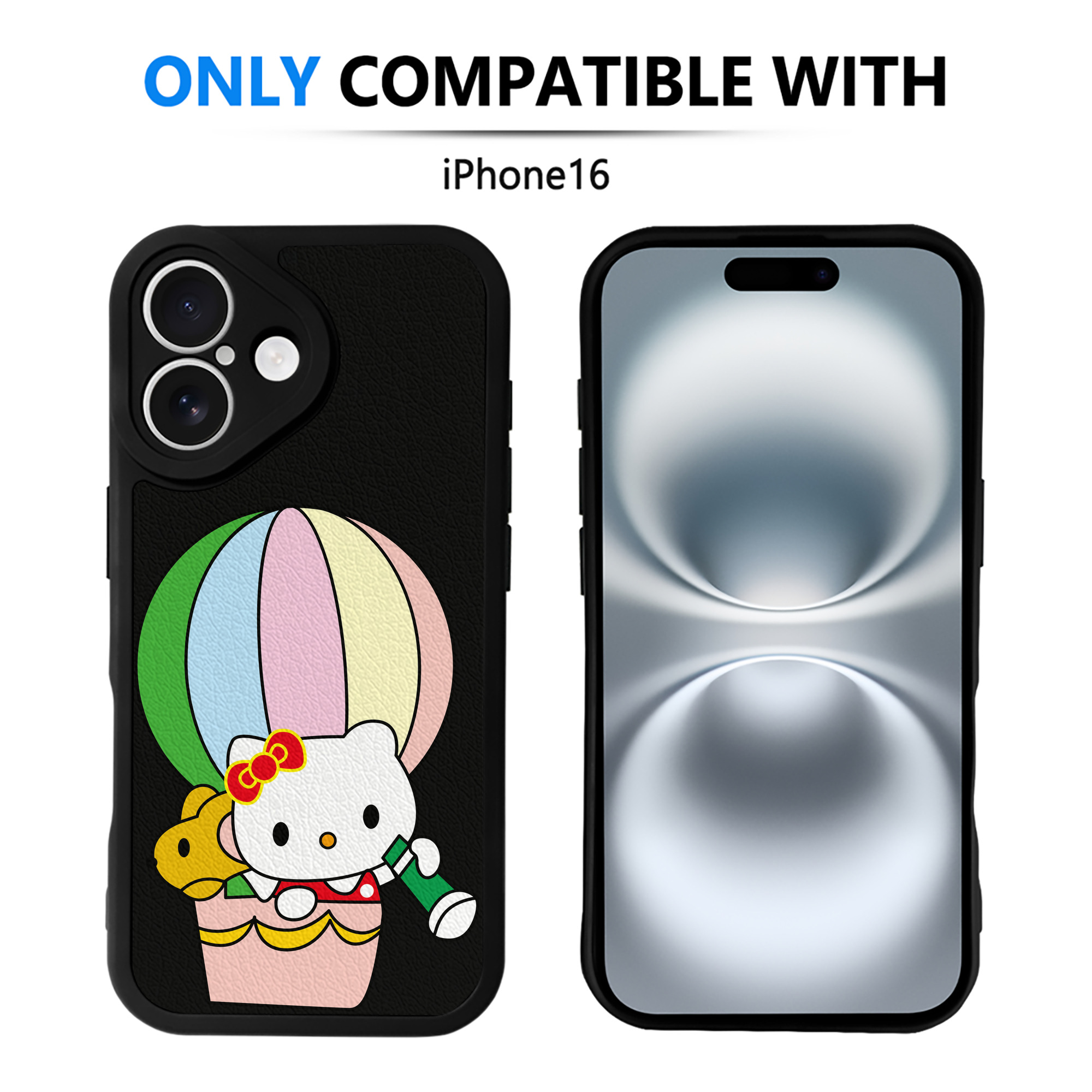（画像用） Hello Kitty ハローキティ 【iPhone 16シリーズ対応】シリコンスマホケース（レザー調） 材質：シリコン